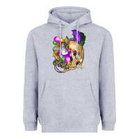Heather Grey mardi gras skull Heavyweight Hoodie - FaDigitalArtStudio