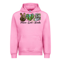Fuchsia Pink peace love koala Urban Hoodie - LillyAllenDesigns