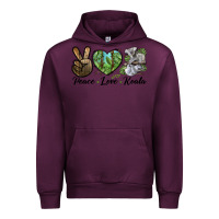 Mauve Wine peace love koala Urban Hoodie - LillyAllenDesigns