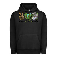 Pigment Black peace love koala Urban Hoodie - LillyAllenDesigns