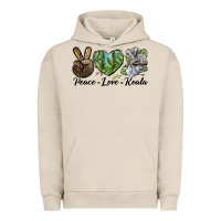 Pigment French Oak peace love koala Urban Hoodie - LillyAllenDesigns