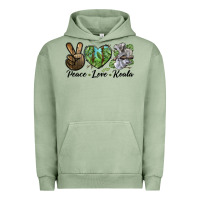 Pigment Oil Green peace love koala Urban Hoodie - LillyAllenDesigns