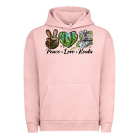 Pigment Salmon peace love koala Urban Hoodie - LillyAllenDesigns