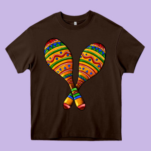 Mexican Maracas Heavy Core Tee Designed By Adodesignshop