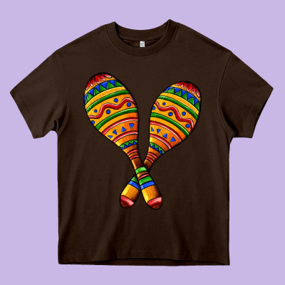 Mexican Maracas Heavy Core Tee Designed By Adodesignshop