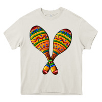 Cream mexican maracas Heavy Core Tee - AdoDesignShop