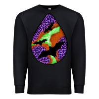 Black halloween bat  teardrop Premium Sweatshirt - BundleAndBundleShop