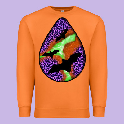 Halloween Bat  Teardrop Premium Sweatshirt Designed By Bundleandbundleshop