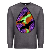 Charcoal Heather halloween bat  teardrop Premium Sweatshirt - BundleAndBundleShop