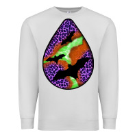 Dove Grey halloween bat  teardrop Premium Sweatshirt - BundleAndBundleShop