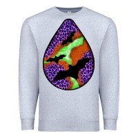 Heather Grey halloween bat  teardrop Premium Sweatshirt - BundleAndBundleShop