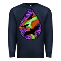 Navy halloween bat  teardrop Premium Sweatshirt - BundleAndBundleShop