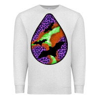 Oatmeal Heather halloween bat  teardrop Premium Sweatshirt - BundleAndBundleShop