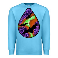 Ocean Blue halloween bat  teardrop Premium Sweatshirt - BundleAndBundleShop