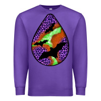 Purple halloween bat  teardrop Premium Sweatshirt - BundleAndBundleShop