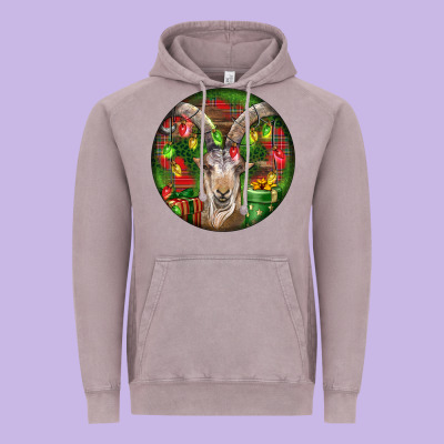 Spanish Goat Christmas Ornament Vintage Hoodie Designed By Lillyallendesigns