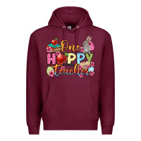 Burgundy Easter Day One hoppy Teacher Premium Hoodie - OliviaCreatesArt