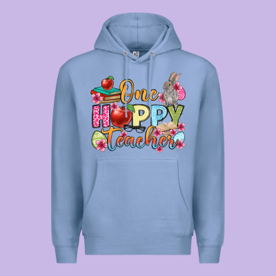 Easter Day One Hoppy Teacher Premium Hoodie Designed By Oliviacreatesart