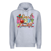 Heather Grey Easter Day One hoppy Teacher Premium Hoodie - OliviaCreatesArt