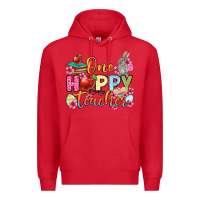 Red Easter Day One hoppy Teacher Premium Hoodie - OliviaCreatesArt