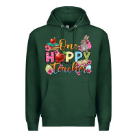 Sports Green Easter Day One hoppy Teacher Premium Hoodie - OliviaCreatesArt