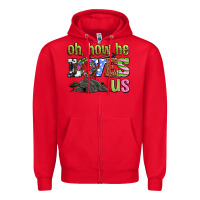 Red Easter Day Oh he loves us Zipper Hoodie - OliviaCreatesArt