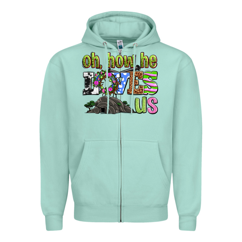 Easter Day Oh He Loves Us Zipper Hoodie by OliviaCreatesArt | Teevron