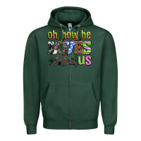 Sports Green Easter Day Oh he loves us Zipper Hoodie - OliviaCreatesArt
