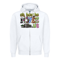 White Easter Day Oh he loves us Zipper Hoodie - OliviaCreatesArt