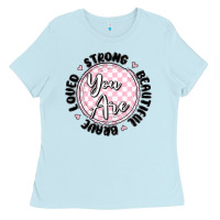 Baby Blue you are strong Ladies Tee - MaliasSmallBusiness