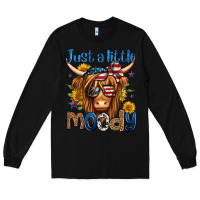 Black just a little moody 4th of july long haired cow Long Sleeve Tee - Jasminsmagicworld