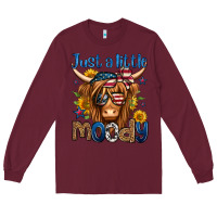 Burgundy just a little moody 4th of july long haired cow Long Sleeve Tee - Jasminsmagicworld