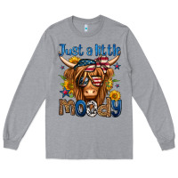 Heather Grey just a little moody 4th of july long haired cow Long Sleeve Tee - Jasminsmagicworld