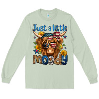 Matcha just a little moody 4th of july long haired cow Long Sleeve Tee - Jasminsmagicworld
