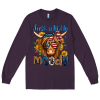 Plum just a little moody 4th of july long haired cow Long Sleeve Tee - Jasminsmagicworld