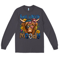 Smoke just a little moody 4th of july long haired cow Long Sleeve Tee - Jasminsmagicworld
