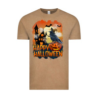 Vintage Coffee Happy Halloween With Crow Vintage Tee - LillyAllenDesigns