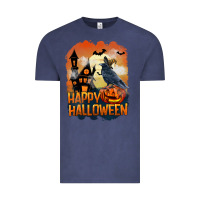 Vintage Denim Happy Halloween With Crow Vintage Tee - LillyAllenDesigns