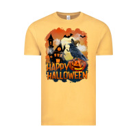Vintage Mustard Happy Halloween With Crow Vintage Tee - LillyAllenDesigns