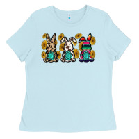 Baby Blue western bunny Ladies Tee - MaliasSmallBusiness