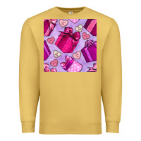Antique Gold valentines day gift box and cookie seamless pattern Premium Sweatshirt - BundleAndBundleShop