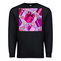Valentines Day Gift Box And Cookie Seamless Pattern Premium Sweatshirt | Teevron