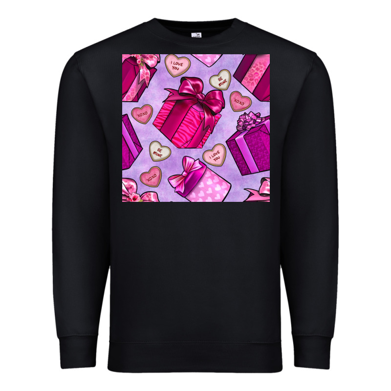 Valentines Day Gift Box And Cookie Seamless Pattern Premium Sweatshirt by BundleAndBundleShop | Teevron