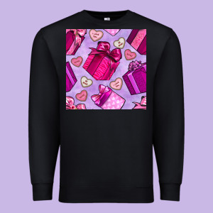 Valentines Day Gift Box And Cookie Seamless Pattern Premium Sweatshirt Designed By Bundleandbundleshop