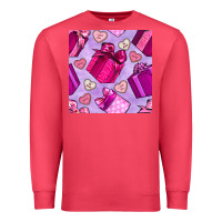 Cardinal valentines day gift box and cookie seamless pattern Premium Sweatshirt - BundleAndBundleShop
