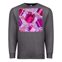 Charcoal Heather valentines day gift box and cookie seamless pattern Premium Sweatshirt - BundleAndBundleShop