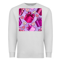Dove Grey valentines day gift box and cookie seamless pattern Premium Sweatshirt - BundleAndBundleShop