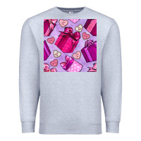 Heather Grey valentines day gift box and cookie seamless pattern Premium Sweatshirt - BundleAndBundleShop