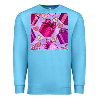 Ocean Blue valentines day gift box and cookie seamless pattern Premium Sweatshirt - BundleAndBundleShop
