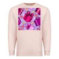 Pale Pink valentines day gift box and cookie seamless pattern Premium Sweatshirt - BundleAndBundleShop